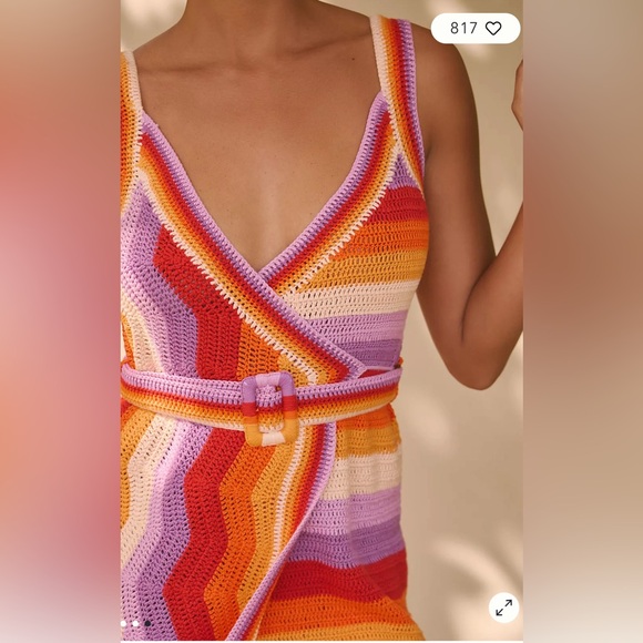 NWT - Farm Rio Crochet Mini Dress - Picture 3 of 3